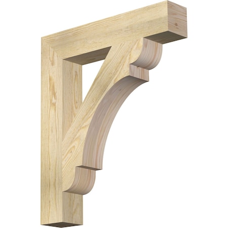 Ekena Millwork Olympic Block Rough Sawn Bracket, Douglas Fir, 4"W x 22"D x 26"H BKT04X22X26OLY05RDF